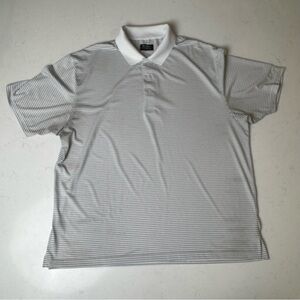 Hogan Men's Polo Shirt - White and Gray Stripes
